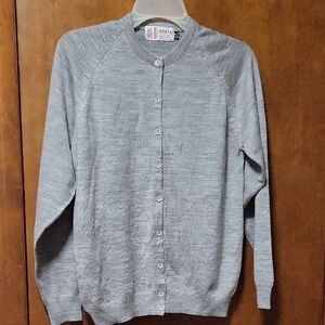 Vintage Oswal Gray Wool Blend Cardigan Sweater 36